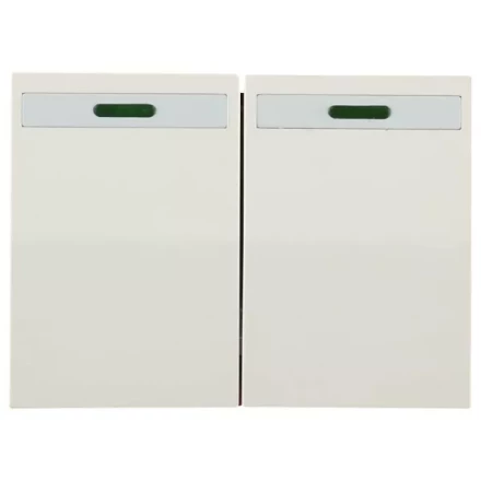 Выключатель СВЕТОЗАР &quot;ЭФФЕКТ&quot; двухклавишный, с эффектом свечения, без вставки и рамки, цвет бежевый, 10A/~250B SV-54435-B купить в Губкинске