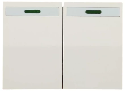 Выключатель СВЕТОЗАР &quot;ЭФФЕКТ&quot; двухклавишный, с эффектом свечения, без вставки и рамки, цвет бежевый, 10A/~250B SV-54435-B купить в Губкинске