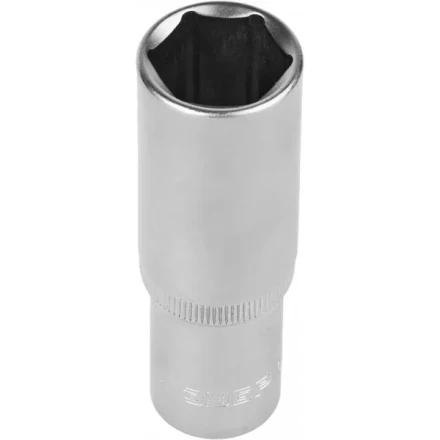 Головка торцовая ЗУБР &quot;МАСТЕР&quot; (1/2&quot;), удлиненная, Cr-V, FLANK, хроматированное покрытие, 19мм 27726-19 купить в Губкинске