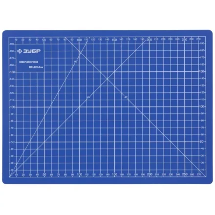 Коврик ЗУБР &quot;ЭКСПЕРТ&quot;, непрорезаемый, 3мм, цвет синий, 300х220 мм 9903 купить в Губкинске