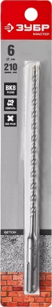 Бур по бетону SDS-Plus ЗУБР &quot;МАСТЕР&quot;, 2 резца, спираль 4С, 6х210мм 29315-210-06 купить в Губкинске