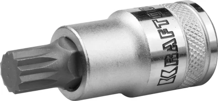Торцовая бита-головка KRAFTOOL &quot;INDUSTRIE QUALITAT&quot;, материал S2, SPLINE, сатинированная, 1/2&quot;, M10 27911-10_z01 купить в Губкинске
