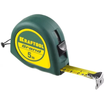 Рулетка KRAFTOOL GRAND, обрезиненный пластиковый корпус, 5м/19мм 34022-05-19 купить в Губкинске