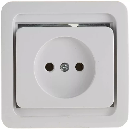 Розетка СВЕТОЗАР &quot;ГАММА&quot; одинарная, цвет белый, 16А/~250В SV-54100-W купить в Губкинске