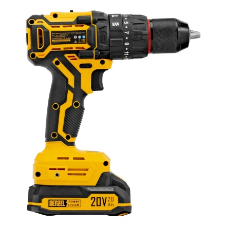 Дрель-шуруповерт аккумуляторная ударная бесщет. CIDH-BL-20, Li-Ion, 20 В// Denzel купить в Губкинске