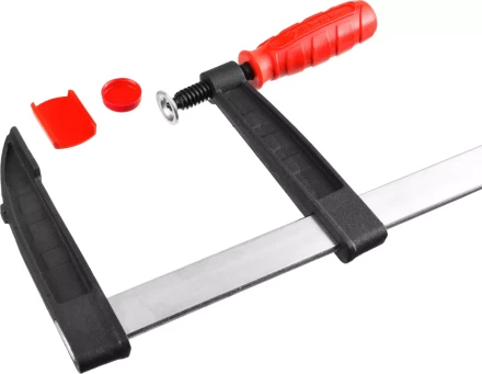 Струбцина ЗУБР &quot;МАСТЕР&quot;, тип &quot;F&quot;, пластмассовая ручка, стальная закаленная рейка, 120х800мм 32150-120-800 купить в Губкинске