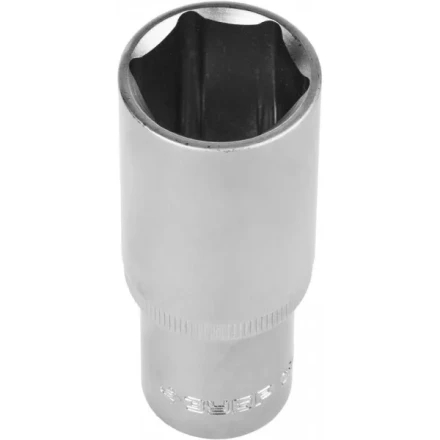 Головка торцовая ЗУБР &quot;МАСТЕР&quot; (1/2&quot;), удлиненная, Cr-V, FLANK, хроматированное покрытие, 24мм 27726-24 купить в Губкинске