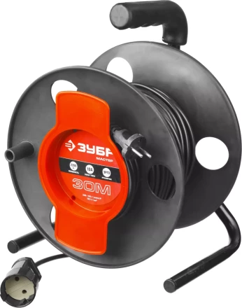 Удлинитель ЗУБР &amp;quot;МАСТЕР&amp;quot; на катушке, ПВС 2х1кв мм, 1 гнездо, макс мощн 2200Вт, 30м 55075-30 купить в Губкинске