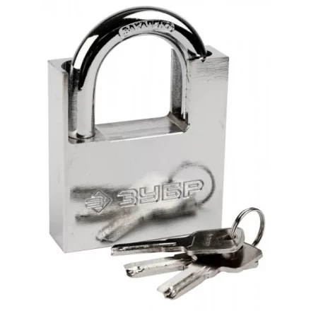 Замок ЗУБР &quot;ЭКСПЕРТ&quot; навесной, стальной корпус, закаленная дужка, с дополнительной защитой, 70мм 37223-70 купить в Губкинске