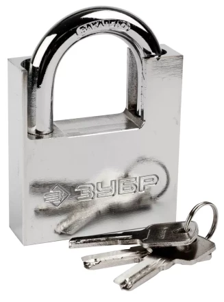 Замок ЗУБР &quot;ЭКСПЕРТ&quot; навесной, стальной корпус, закаленная дужка, с дополнительной защитой, 70мм 37223-70 купить в Губкинске