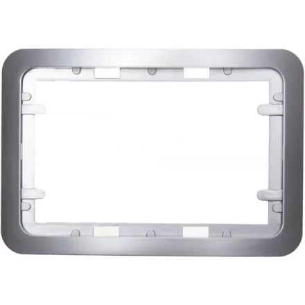 Панель СВЕТОЗАР &quot;ГАММА&quot; накладная для двойных розеток, цвет светло-серый металлик, 1 гнездо SV-54145-2-SM купить в Губкинске