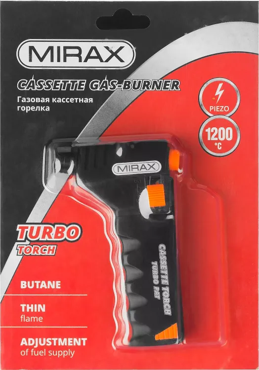 Горелка газовая кассетная MIRAX, с пьезоподжигом, 1200С 55575 купить в Губкинске