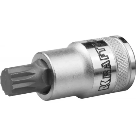 Торцовая бита-головка KRAFTOOL &quot;INDUSTRIE QUALITAT&quot;, материал S2, SPLINE, сатинированная, 1/2&quot;, M14 27911-14_z01 купить в Губкинске