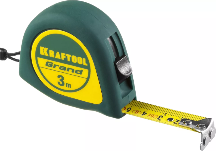 Рулетка KRAFTOOL GRAND, обрезиненный пластиковый корпус, 3м/16мм 34022-03-16 купить в Губкинске