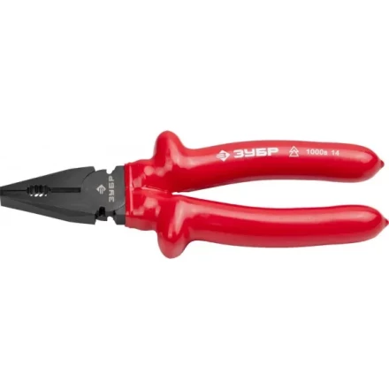 Плоскогубцы ЗУБР &quot;МАСТЕР&quot; &quot;ЭЛЕКТРИК&quot; комбинированные, диэлектрические, высоковольтные до ~1000В, 200мм 2214-1-20_z02 купить в Губкинске