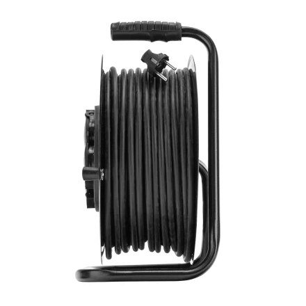 Удлинитель силовой 50 м, 16А, тип УХз16, ПВС 3 x 2.5 мм, на стальной катушке, 4 розетки Сибртех 95874 купить в Губкинске