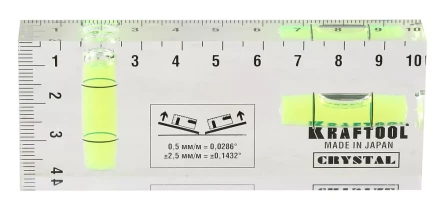 Уровень KRAFTOOL "PRO" "CRYSTAL" 2 ампулы, 40х100мм 1-34865-040 купить в Губкинске