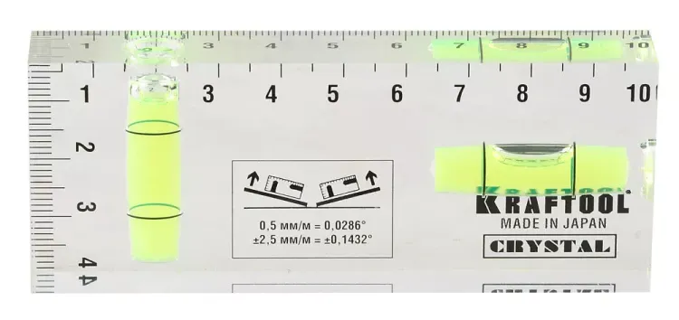 Уровень KRAFTOOL "PRO" "CRYSTAL" 2 ампулы, 40х100мм 1-34865-040 купить в Губкинске