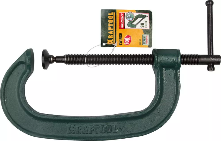 Струбцина KRAFTOOL "EXPERT", высокопрочный чугун с шаровидным графитом, 4"/100 мм 32229-100 купить в Губкинске