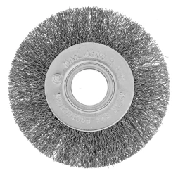 Щетка для УШМ, 100 мм, посадка 22.2 мм, плоская, витая проволока 0.3 мм Сибртех 746487
