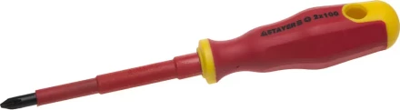 Отвертка STAYER &quot;PROFI&quot; &quot;ELECTRO&quot; диэлектрическая до 1000В, двухкомп рукоятка, PH № 2 х 100мм 25142-2-10 купить в Губкинске