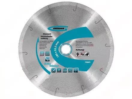 Диск алмазный 115 х 22,2 мм сплошной c лазерной перфорацией мокрое резание GROSS 73036 купить в Губкинске