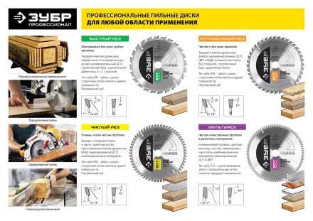 Диск пильный ЗУБР &quot;ПРОФИ&quot; &quot;Оптимальный рез&quot; по дереву, 48Т, 300х30мм 36851-300-30-48 купить в Губкинске