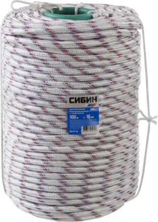 Фал плетёный полипропиленовый СИБИН 24-прядный с полипропиленовым сердечником, диаметр 10 мм, бухта 100 м, 700 кгс 50215-10 купить в Губкинске