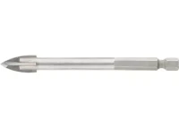 Сверло по керамической плитке  10 мм, крестовая пластинка, шестигр. хвостовик БАРС 72809