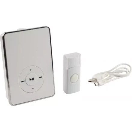 Звонок СВЕТОЗАР "ЛЮБИМАЯ МЕЛОДИЯ" электрический беспроводной 200м, 16 полиф. мелодий, запись мелодий, MP3 плеер, кнопка IP44, CR2032, 3AA 58075 купить в Губкинске