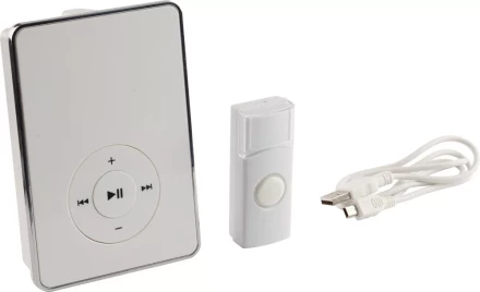 Звонок СВЕТОЗАР "ЛЮБИМАЯ МЕЛОДИЯ" электрический беспроводной 200м, 16 полиф. мелодий, запись мелодий, MP3 плеер, кнопка IP44, CR2032, 3AA 58075 купить в Губкинске