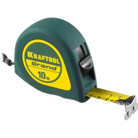 Рулетка KRAFTOOL GRAND, обрезиненный пластиковый корпус, 10м/25мм 34022-10-25 купить в Губкинске