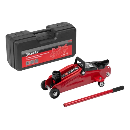 Домкрат гидравлический подкатной, 2 т, 140-340 мм, в пласт. кейсе// MTX 51081 купить в Губкинске