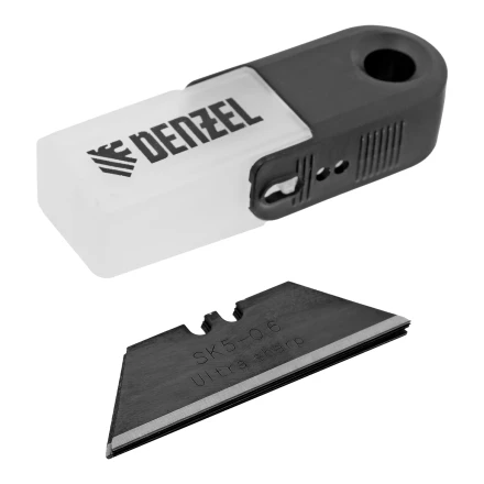 Лезвия, 19 мм, сталь SK5 - 0,6 мм, трапециевидные, 5 штук// Denzel 79318 купить в Губкинске