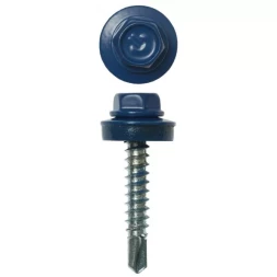 Саморезы ЗУБР "ПРОФЕССИОНАЛ" окраш., RAL 5005 синий насыщен., для крепл. кров. матер. к дерев. обреш., 4.8х29мм, 2500шт 4-300310-48-029-5005