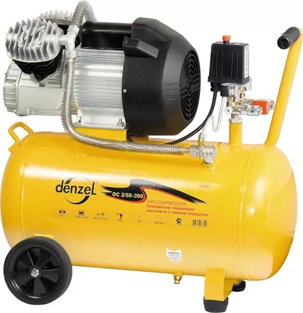 Компрессор пневматический масляный поршневой прямой привод  DENZEL 58081 купить в Губкинске