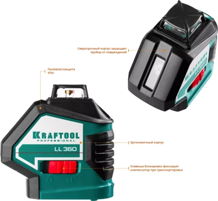 Нивелиры лазерные LL-360, 360 град, 20/70м, IP54 34645-2 купить в Губкинске