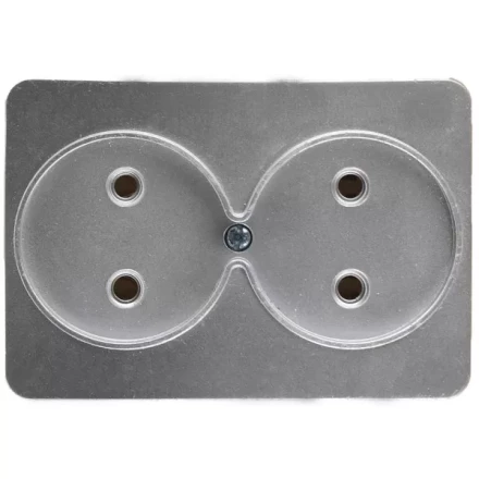 Розетка СВЕТОЗАР &quot;ГАММА&quot; без заземления, двойная, без вставки и рамки, цвет светло-серый металлик, 16А/~250В SV-54102-SM купить в Губкинске