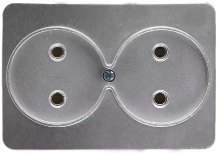 Розетка СВЕТОЗАР &quot;ГАММА&quot; без заземления, двойная, без вставки и рамки, цвет светло-серый металлик, 16А/~250В SV-54102-SM купить в Губкинске