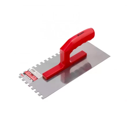 Гладилка стальная 280 x 130 мм зеркальная полировка пластмастмассовая ручка зуб 8 x 8 мм Matrix 86778 купить в Губкинске