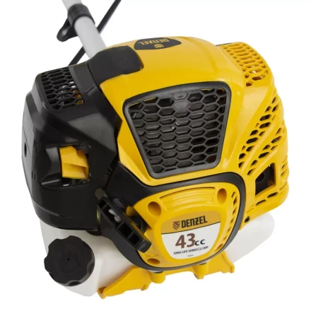 Триммер бензиновый DTL-43, 43 см3, неразъемная штанга, состоит из 2 частей Denzel 96263 купить в Губкинске