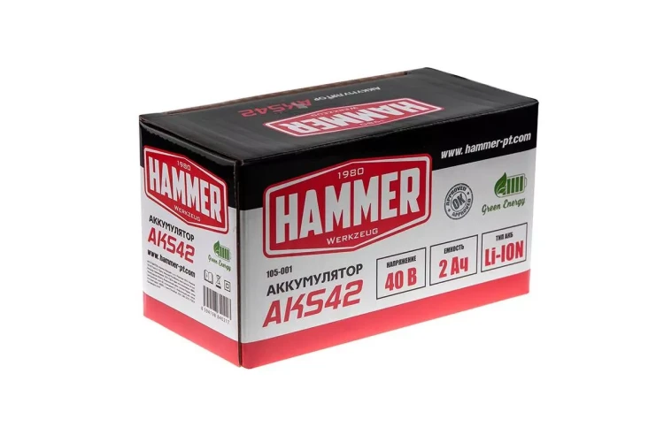 Аккумулятор HAMMER AKS42 (40В 2Ач Li-ion) купить в Губкинске