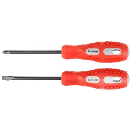 Набор отверток ЗУБР &quot;МАСТЕР&quot;, хром-ванадиевая сталь, эргономичная трехкомпонентная рукоятка, 2шт 25235-H2 купить в Губкинске