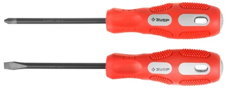 Набор отверток ЗУБР &quot;МАСТЕР&quot;, хром-ванадиевая сталь, эргономичная трехкомпонентная рукоятка, 2шт 25235-H2 купить в Губкинске