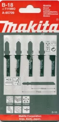 Пилка для лобзика Makita A-85709 ( 5 шт.) HCS 77х1,8 мм рез-35 мм крив.пропил