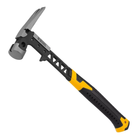 Молоток строительный 450 г, цельнокованый,боек с магнитом, двухкомп. обрезин. рук-ка Denzel 10468 купить в Губкинске