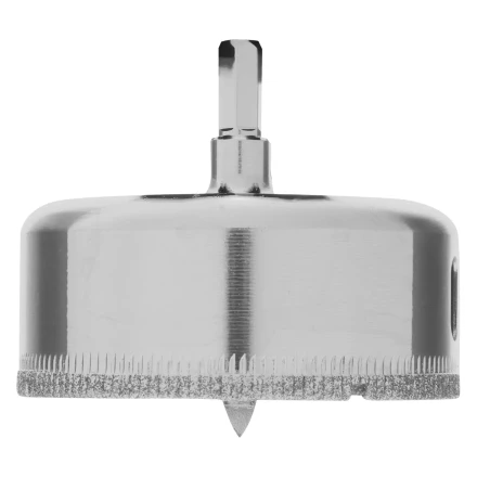 Сверло по керамической плитке и стеклу Сибртех, 68 х 55 мм, шестигранный хвостовик, с центрующим сверлом купить в Губкинске