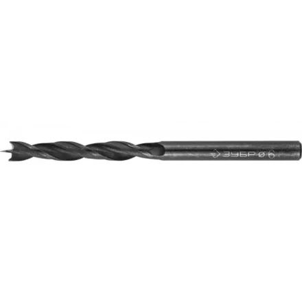 ЗУБР. Сверло спиральное по дереву с М-образной заточкой, сталь 65Г, 6х90мм 29421-090-06 купить в Губкинске