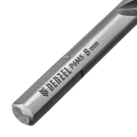 Сверло спиральное по металлу Denzel 8 x 117 мм, Р6М5, Golden Tip, 718239 купить в Губкинске