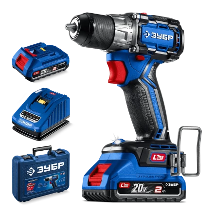 Бесщеточная дрель-шуруповерт Зубр КОМПАКТ #2, 2 АКБ LMS (2 Ач), в кейсе DB-50-22 серия «ПРОФЕССИОНАЛ» купить в Губкинске